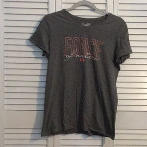 Ladies Gray Under Armour short sleeve T-shirt